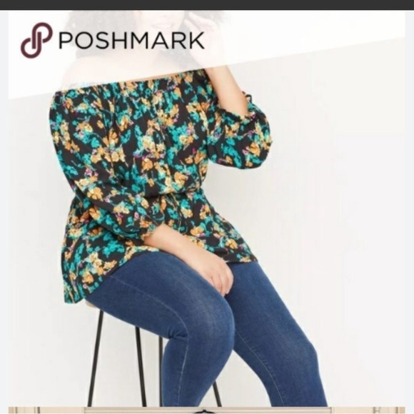 NWT Lane Bryant Floral Off Shoulder Babydoll Whimsigoth  Boho Blouse Size 22/24 - Picture 9 of 9
